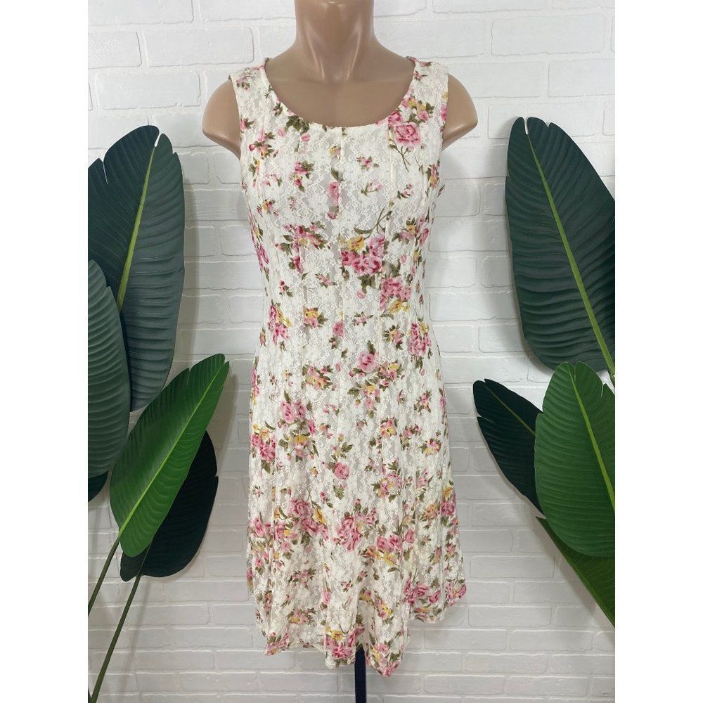 Perceptions New York white lace floral summer dress - Picture 2 of 7